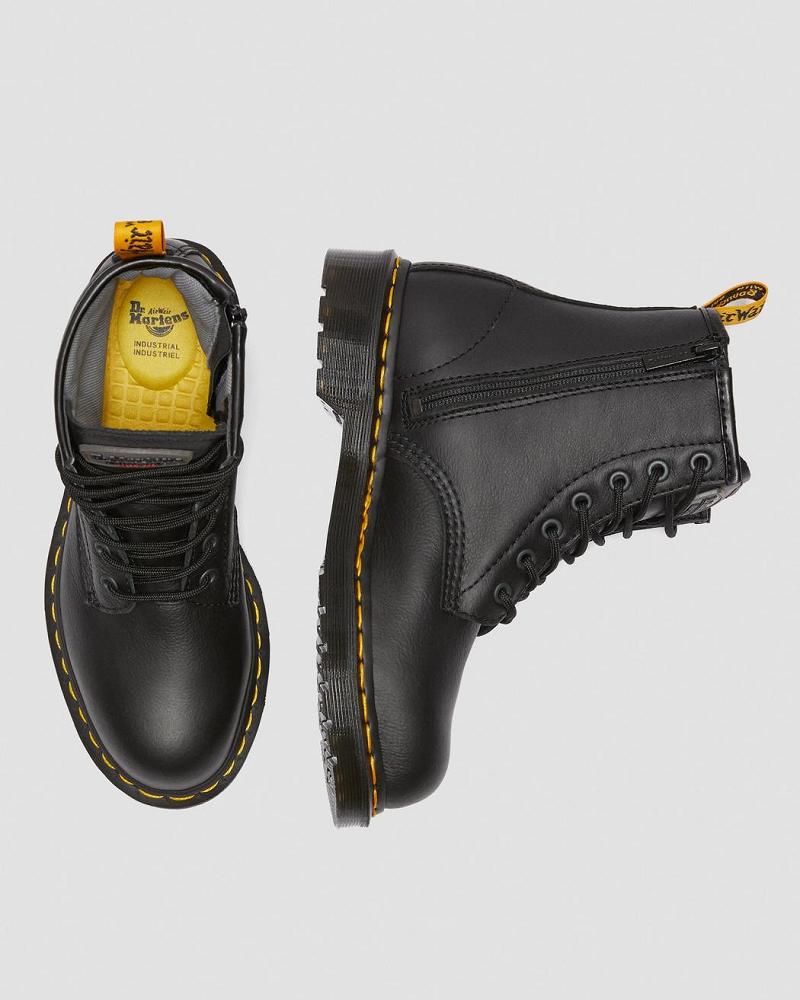 Black Men's Dr Martens Maple Zip Newark Women's Steel Toe Work Boots | CA 652AHK